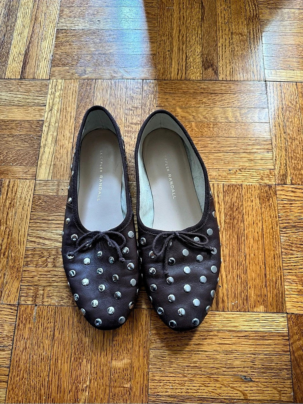 Loeffler Randall Landon Brown Studded Flats